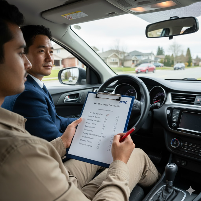 icbc class 5 road test checklist