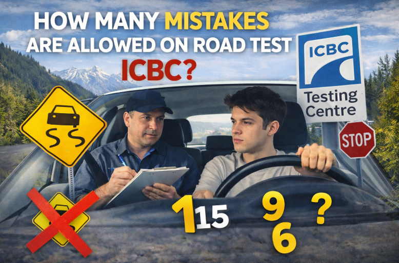 how many mistakes are allowed on road test icbc